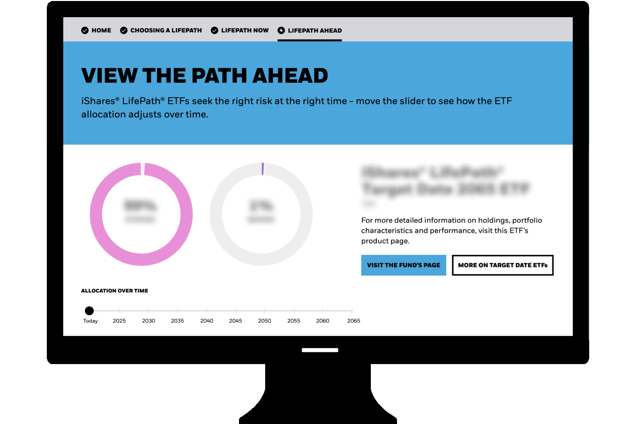 Screen view of LifePath Target Date tool