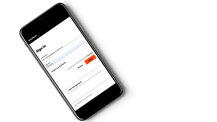 mobile phone on yellow background showing sign-in page