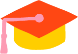 red orange yellow mortarboard