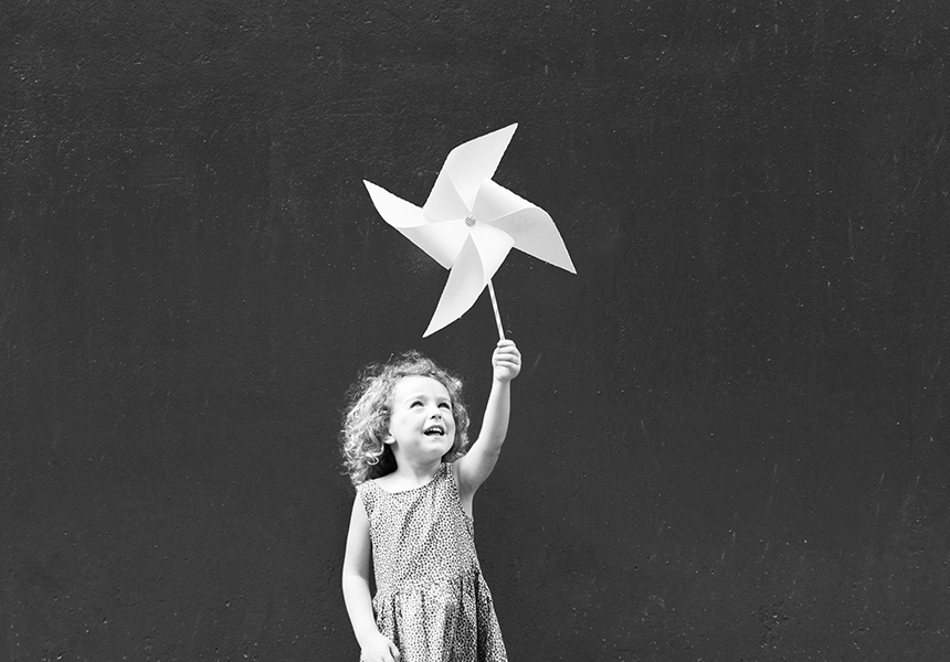 Girl with Pinwheel in her hand