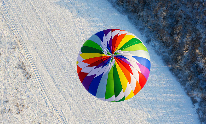 Balloon over snow