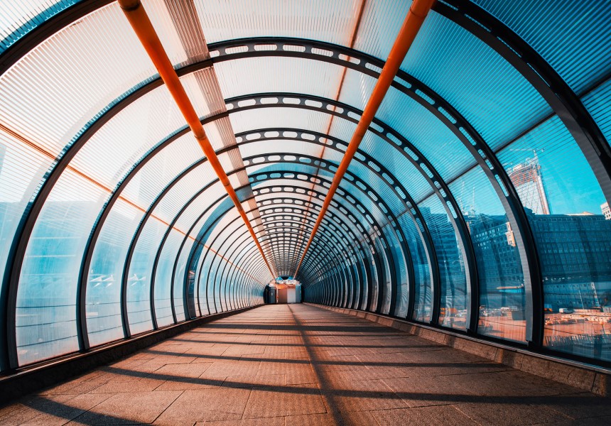 Picture of empty foot over bridge