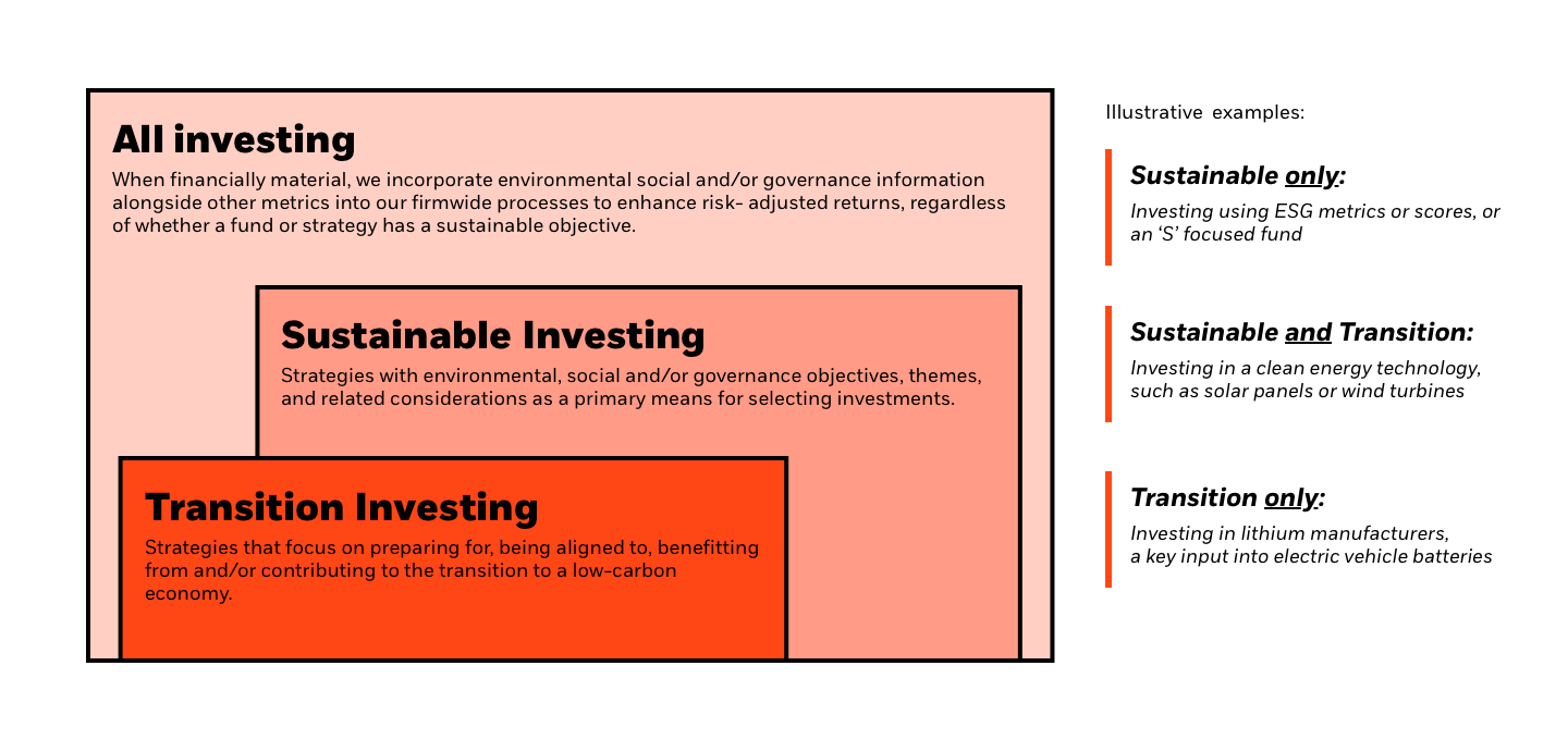 Transition investing graphic