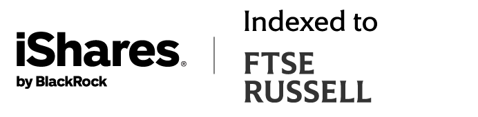  iShares and Indexed to FTSE Russell logos.