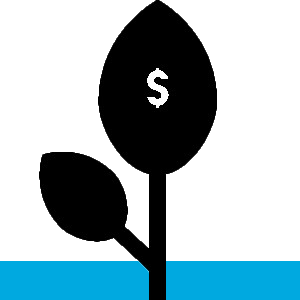 leaf with dollar sign icon
