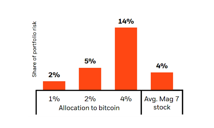 Estimated contribution to risk in a 60/40 portfolio