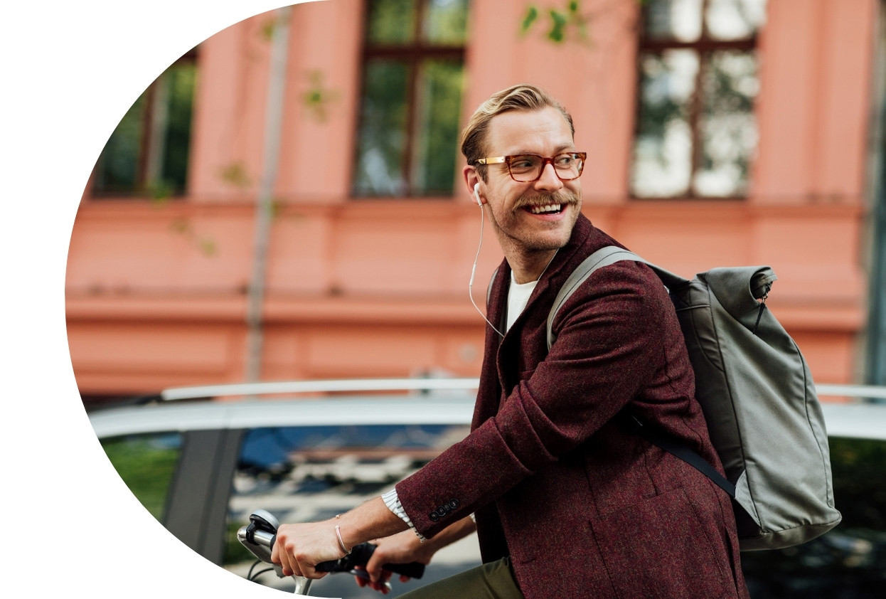 man on bicycle