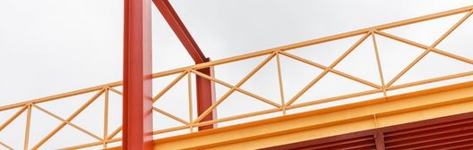 orange bridge on an incline.