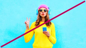 Do not use photography that is overly posed or contains unauthentic models