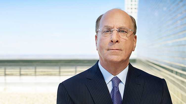 A close up shot of Larry Fink, BlackRock CEO, looking directly at the camera 