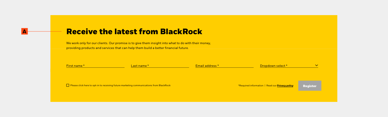 Component name: Eloqua form