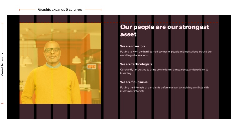 Graphic layout portrait with key point