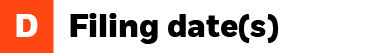 Letter D title Filing Date(s)