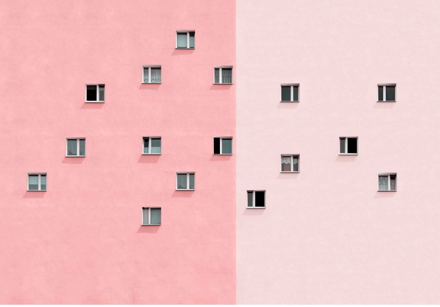 Pink Building with windows