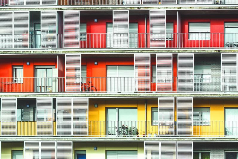 colorful apartments balcony