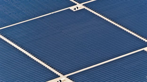 A close-up of a solar panel