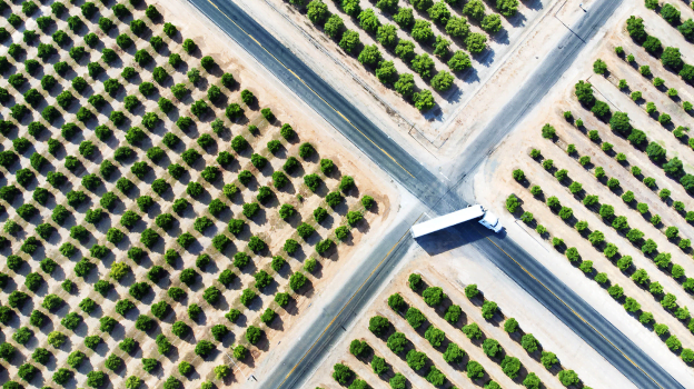 vehicle taking turn on road