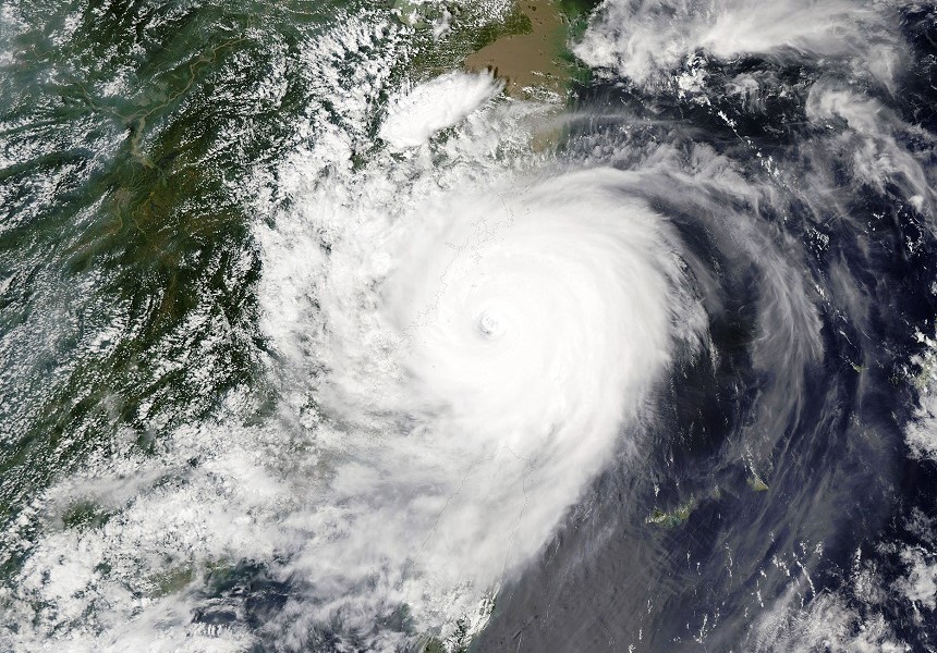 Satellite image of tropical cyclone