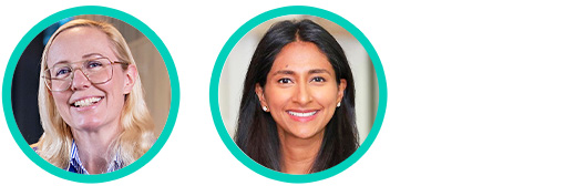 Headshot image of Kate Hill, Global Head of Trading, Aviva Investors, and Kamya Somasundaram, Global Head of Aladdin Partnerships & Trading Product Marketing