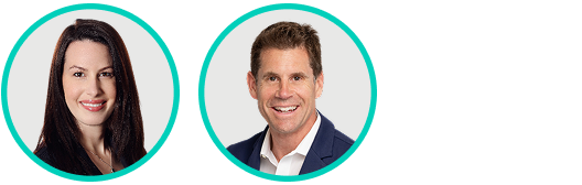 headshot of Brian Foster, Global Head of Crypto-as-a-Service, Government, ETFs, Coinbase, and Robert Mitchnick, Head of Digital Assets, BlackRock,