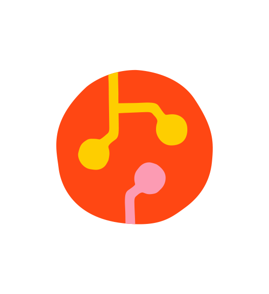 Circular icon with connected nodes