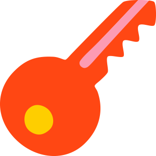 Icon of a key in orange color