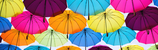 multiple colored umbrellas