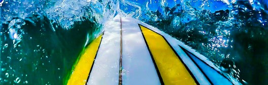 A surfboard underwater