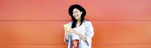 young woman looking at phone