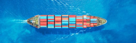 Shipping boat in water