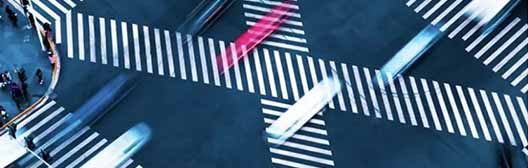 Vehicles on a busy intersection