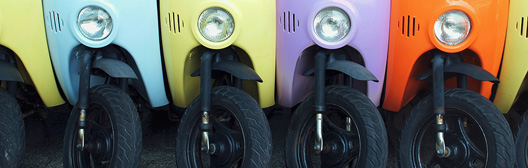 Multi-color motor bikes