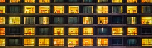 Image shows a building with windows