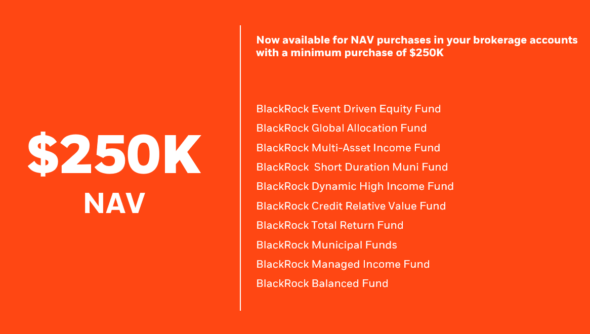 NAV purchases on brokerage available on minimum purchase