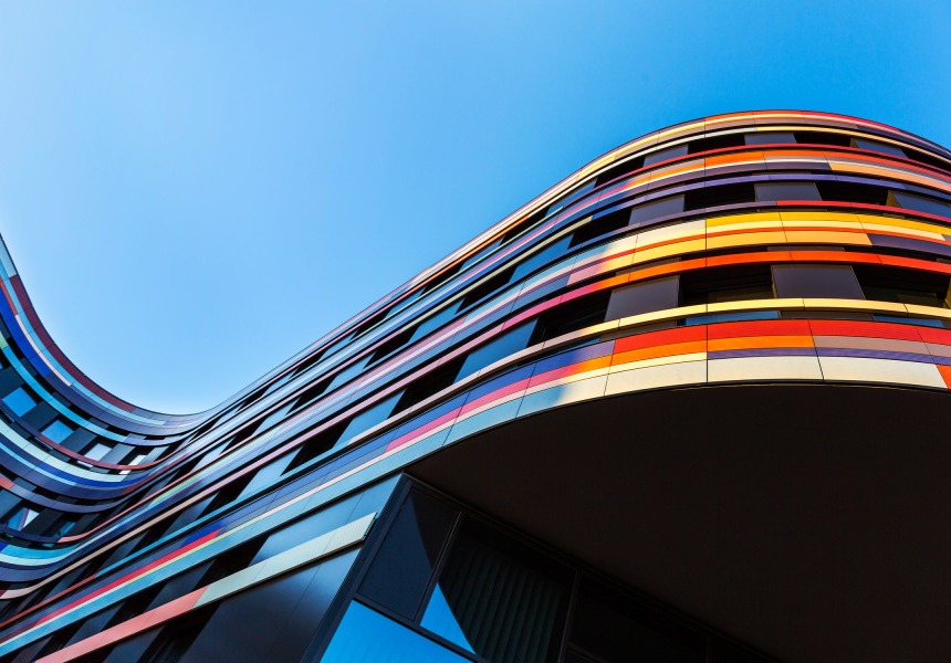 Image of building against a blue sky