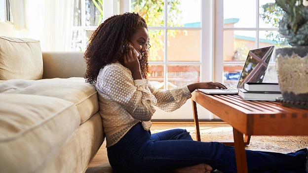 Woman sitting on the floor