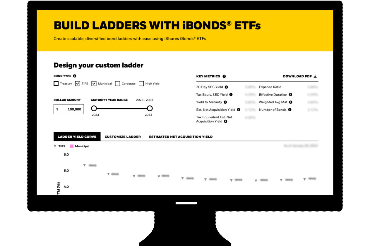 Desktop screen showing ibonds-ladder data