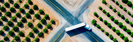 Image of truck at crossroads