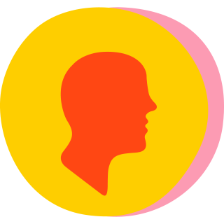 man face on coin icon