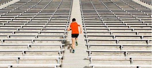 Man climbing stairs