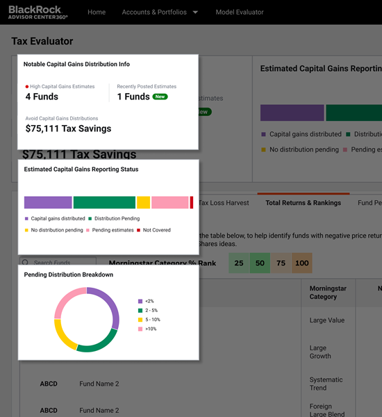 Tax Evaluator tool demo screen