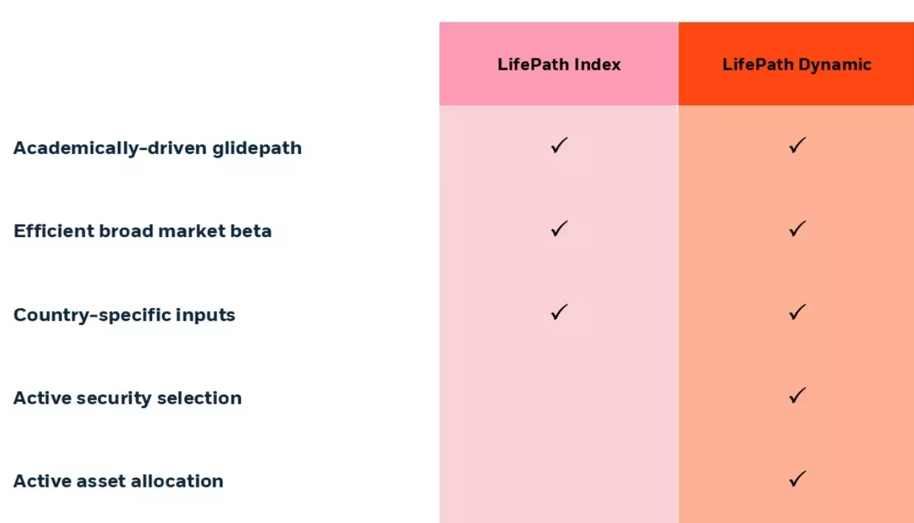 A chart for LifePath products showing out tailored solutions for different preferences, and how we can help solve client challenges.