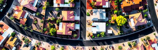 Image of aerial view of neighborhood.
