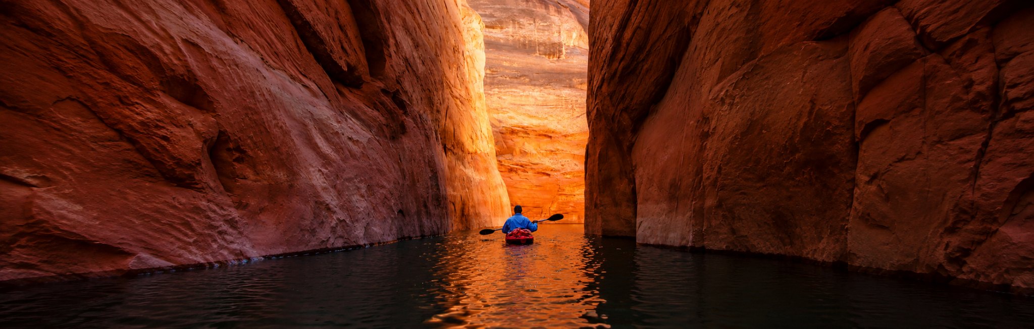 Kayak in a canyon