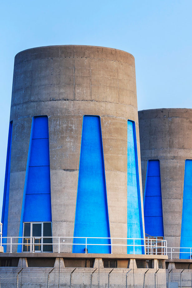 Hydroelectric power turbines at Gardiner Dam, Lake Diefenbaker;Saskatchewan, Canada