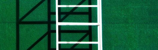 a picture of a white ladder with a green background.