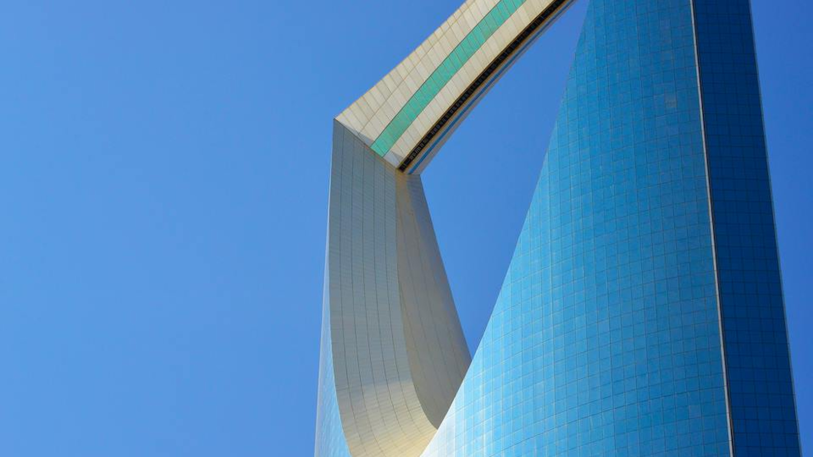 Modern skyscraper viewed from below