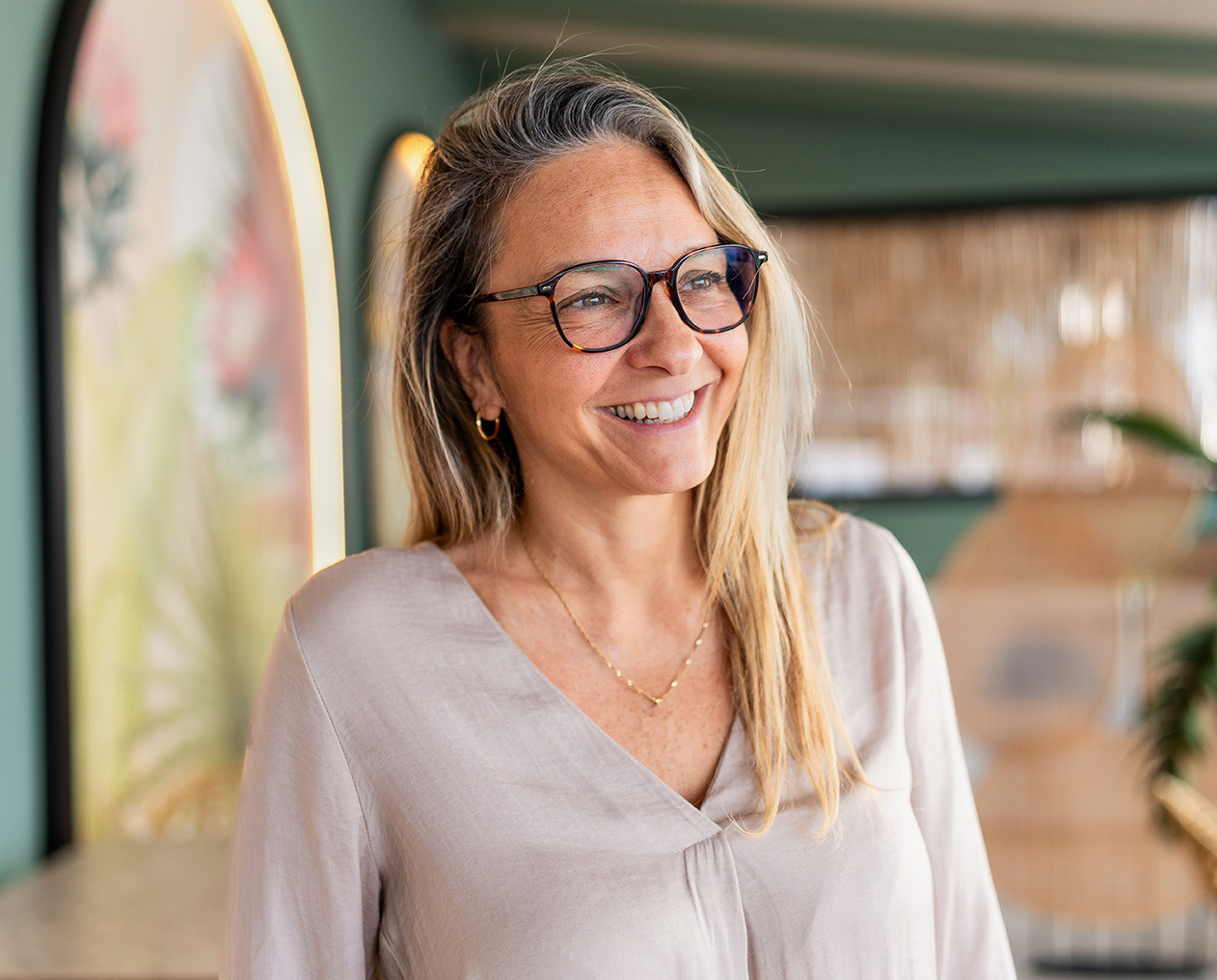 Woman smiling