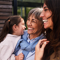Smiling women in a family