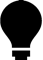 A lightbulb icon in black